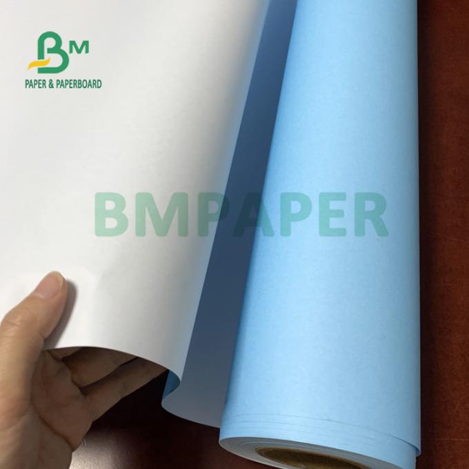 공학 610 밀리미터 Ｘ 150m을 위한 80gsm 일 측 푸른 CAD 플로터 종이