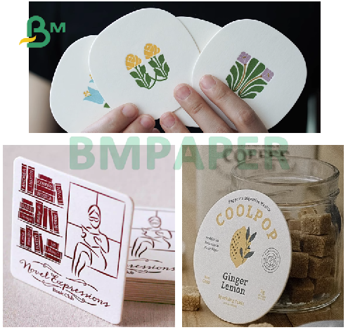 100% 1차 섬유 1.2 밀리미터 1.4 밀리미터 1.6 밀리미터 흰 맥주 매트판 위스 높흡수