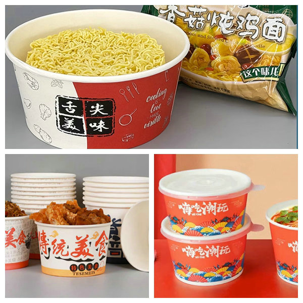 식료품 용기  255gsm 275gsm을 위한 PE 1 페이 2 코팅 컵라면 그릇 컵 스톡 판지