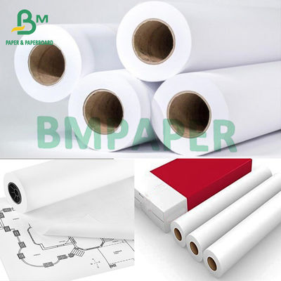 공학을 위한 24 &quot; Ｘ 150' 20lb CAD 도금되지 않은 플로터 백서 밝은 백색 색