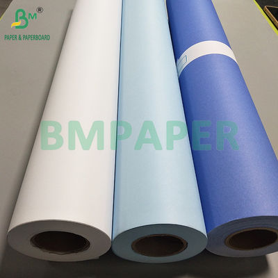 20LB 24&quot; 단면 밝은 파란색 보라색 CAD 플롯터 엔지니어링 채권 종이 롤