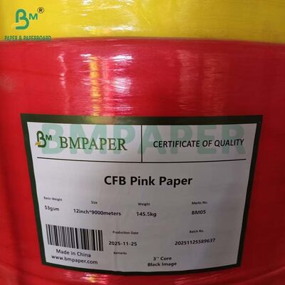 Black Image 53g 57g CB White CFB Blue CF Yellow Carbonless Paper Roll