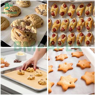 오븐 사용용 35gsm 40gsm Greaseproof Anti-sticking pergament 종이 롤